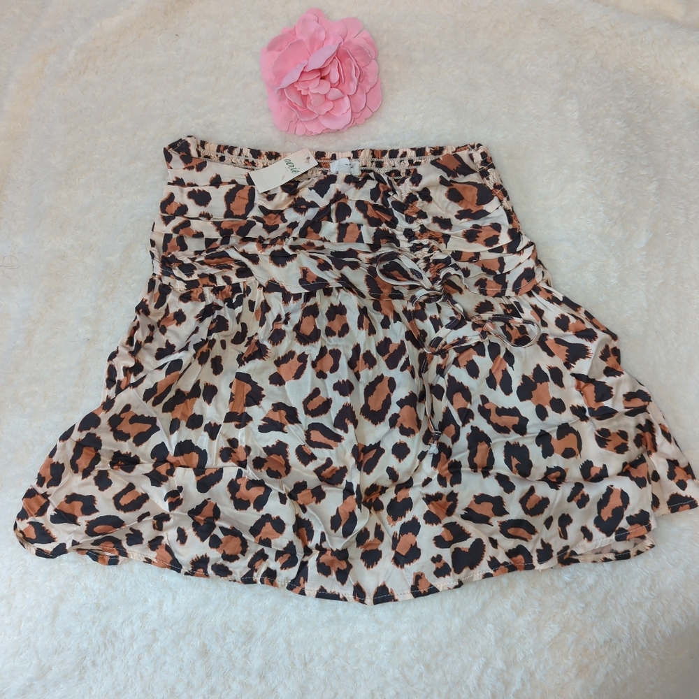 aerie Leopard Animal Print Mini Skirt Soft Flowy Material Size S NWT $50